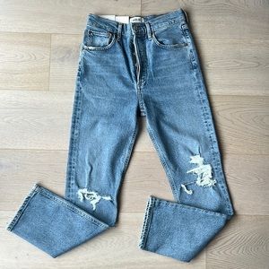Brand new with tags agolde Riley high rise straight cropped jeans.